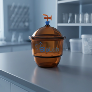 Set de Desecador al Vacío de Vidrio Ámbar con Tapa y Plato de Porcelana, Botella de Fermentación de Vidrio Borosilicato, Garrafa de Vidrio Ámbar con Válvula de Retención de Aire - Product Image 4