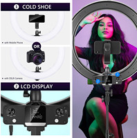 Anillo de luz de relleno LED 18 pulgadas multicolor RGB anillo de luz suave teléfono disponible transmisión en vivo vídeo TikTok YuTube