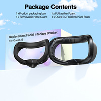 Aksesoris VR Pengganti Pelindung Wajah Kulit PU Hitam Anti Keringat untuk Meta Quest 3S, Sumber Pabrik