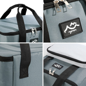 Insulated Lunch Bag 12L With Zipper <b>Pocket</b> For Office Workers Outdoor Use - Product Image 4