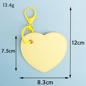 Patchs thermocollants brodés coréens et japonais pour porte-clés et sacs de voyage DIY, avec motifs cœur colorés en cuir, à repasser, de forme rectangulaire - Product Image 3