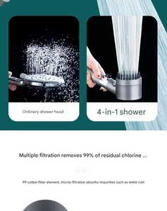 Großhandel Hand brause kopf ABS Boost Filter Drei-Gang-Kopfhaut massage Vier in einem Dusch kopf - Product Image 5