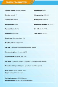 <span class=keywords><strong>Detector</strong></span> de Gás Portátil com Sucção: Monitor de Cloro e Cloridrato de Hidrogênio para Detecção de Gases Tóxicos Industriais CI2 HCI - Product Image 6