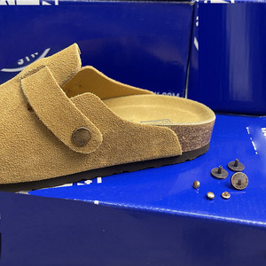 Sandali piatti da esterno Birkentock di alta qualità <span class=keywords><strong>in</strong></span> vera <span class=keywords><strong>pelle</strong></span>, zoccoli Bostonees, ciabatte di design con pelliccia per uomo e <span class=keywords><strong>donna</strong></span> - Product Image 6