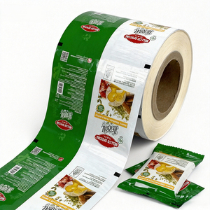 Film plastique en rouleau de qualité alimentaire imprimé sur mesure, film laminé vert, film d'emballage flexible en rouleau pour l'emballage des <span class=keywords><strong>lingettes</strong></span> humides - Product Image 3