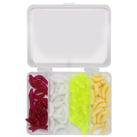 WEIHE Four-colour Pvc 100 pcs/box Worm Silicone Fishing Soft Lure Set Corn Kernel Soft Bait