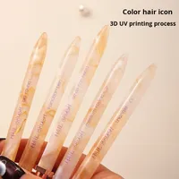 Stylo à ongles liquide en acrylique à long manche, double embout professionnel, à tête plate large, pour nail art UV, pour la peinture de chrysanthèmes et le dessin de lignes