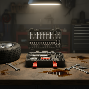 Jeu de douilles à cliquet 70 pièces 1/4 pouce, métrique et SAE, profondes et peu profondes, en acier allié Cr-V, pour réparation automobile et mécanique - Product Image 2