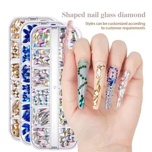 Beien máy bay phản lực Hematit hình dạng khác nhau Glass Nail Rhinestone đối với trang sức Nail Art trang trí