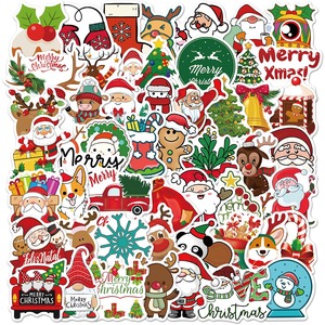 Ensemble d'autocollants décoratifs auto-adhésifs en forme de rennes de Noël, 100 pièces, pour la décoration des fêtes - Product Image 5