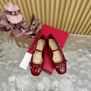 Bow Detail <b>Adjustable</b> Ankle Strap Mary Jane Flat Shoes with <b>Square</b> Toe for Women Casual Daily Wear Valentinoing - Product Image 1