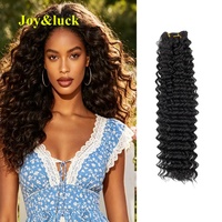 Lots de tissages de cheveux synthétiques 1B Deep Wave en gros, extensions de cheveux bouclés profonds résistantes à la chaleur