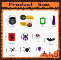 Mini Chaudron de Fête d'Halloween, Autocollants Sorcière, Vampire, Araignée, Chauve-souris, Crâne, Anneaux, Voitures, Ressorts, Jouets Cadeaux en Gros, Boîte de Friandises pour la Sainte-Guérison