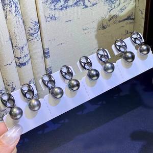 Base para Pendientes de Plata S925 con Perlas, Estilo DIY 2022, para Perlas Redondas de 9-12 mm, Edición Ligera, Modernos - Product Image 3