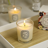 Vente en gros de bougies parfumées en verre de 50 g, parfum de qualité supérieure, bougie en cire de soja à combustion longue durée pour mariage