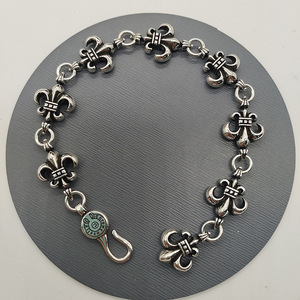 Nouveau à la mode rétro Punk argent croix Bracelet Bracelet avec lien chaîne Vintage Style marque bijoux pour hommes et femmes - Product Image 3