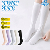 Chaussettes de compression athlétiques professionnelles fantaisie pour femmes, chaussettes de sport pour le badminton et le yoga, avec logo personnalisé