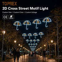 Lampu Motif Jalan LED Desain Payung TOPREX IP65 Tahan Air Kelas Komersial Dekorasi Proyek Festival Bentuk Dapat Disesuaikan