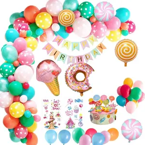 생일 축하 장식 풍선 도넛 생일 파티 용품 아이스크림 캔디 풍선 성장 도넛 생일 파티 데코