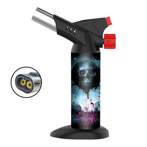 Venta al por mayor diseño único potente doble llama logotipos personalizados recargable barbacoa gran Jet antorcha encendedor - Product Image 6