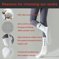 Chaussettes de yoga antidérapantes personnalisées avec logo brodé pour femmes, idéales pour le Pilates