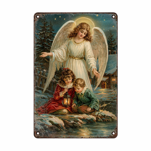 Targa in Metallo Impermeabile con Stampa Personalizzata, Aspetto Vintage, per Decorazione da Parete in Ufficio, Negozio, Natale, Casa, Chiesa - Product Image 3