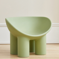 Chaise de salon de style moderne minimaliste, chaise en plastique avec accoudoirs, pieds en forme d'éléphant, chaise ronde à bascule, design de salon