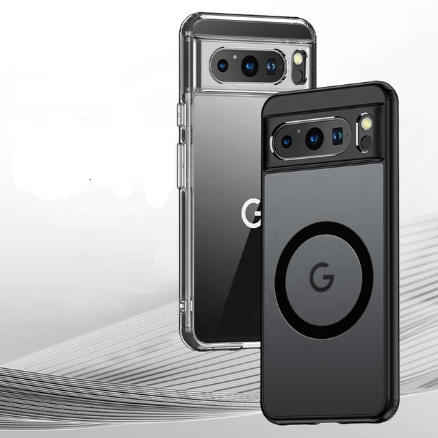 Luxury Transparent TPU Phone Case for Google Pixel 8 Pro Magnetic Shockproof Wireless Charging Back Cover
