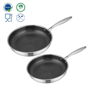 Nhà Máy Tùy Chỉnh Cấp Thực Phẩm 304 Triply Dày Không Dính Thép Không Gỉ Chảo Nhà Bếp Tổ Ong Nấu Ăn Bít Tết Pan Chảo - Product Image 1