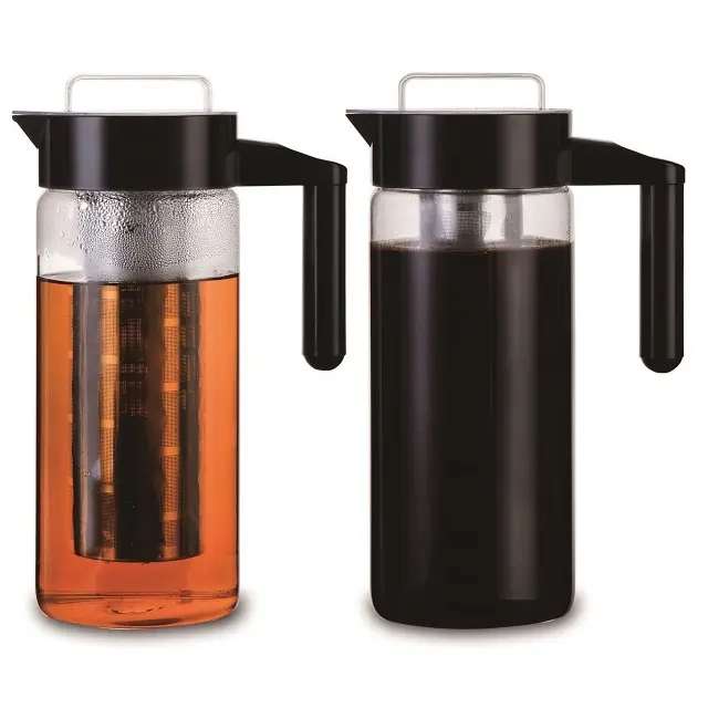 Stainless Steel Metal Filter Boiled Water Drinkware  Glass Iced Tea Maker  Cold Brew Coffee Maker