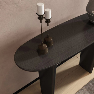Mesa de Entrada Moderna de Madera Sólida de Lujo, Mesa Consola Estrecha y Sencilla para <span class=keywords><strong>Pasillo</strong></span>, Mueble de Sala de Estar Negro y Duradero - Product Image 4