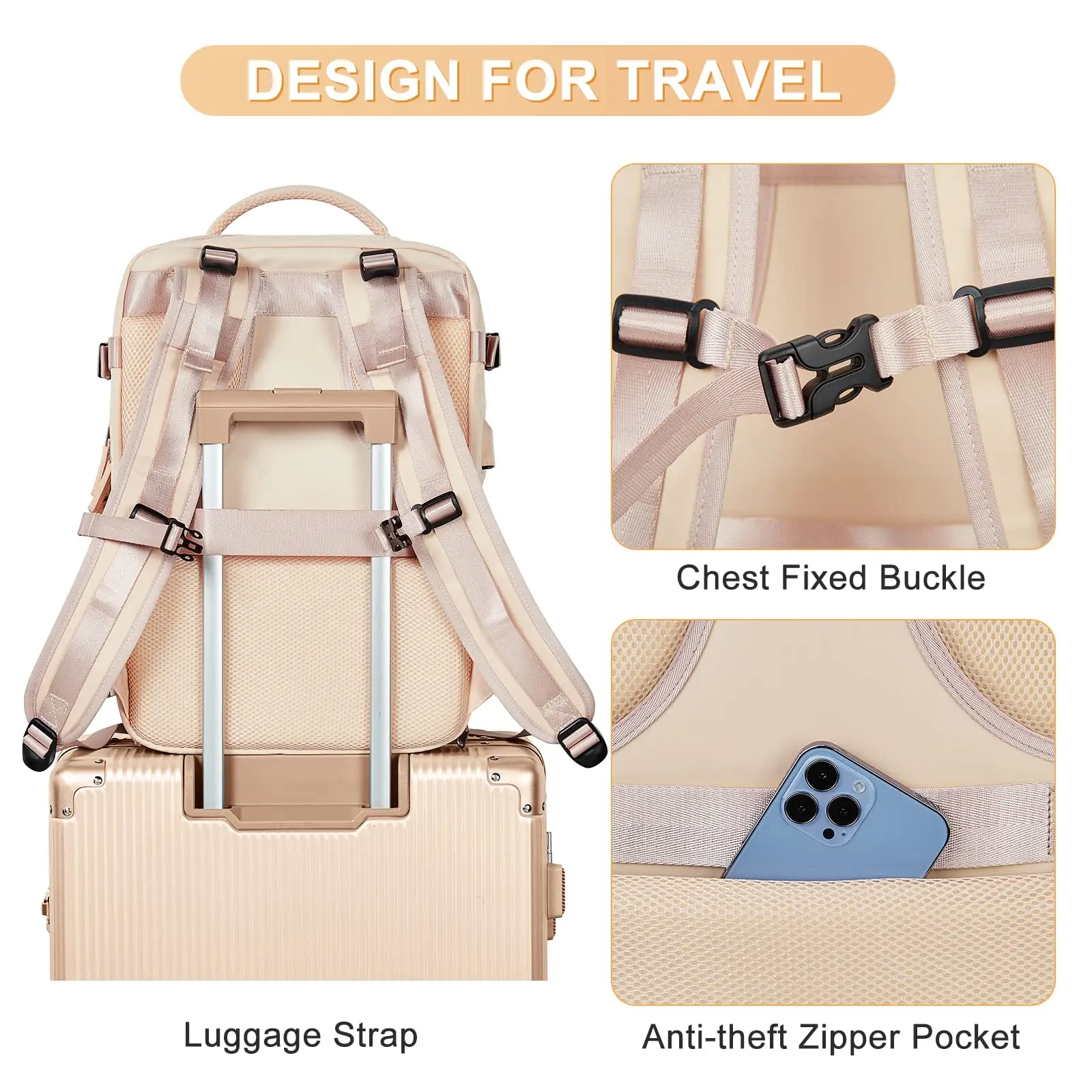Unisex Outdoor wasserdichte Reisetasche Custom Durable Material Airline Approved Reisetaschen Custom Large Travel Backpack