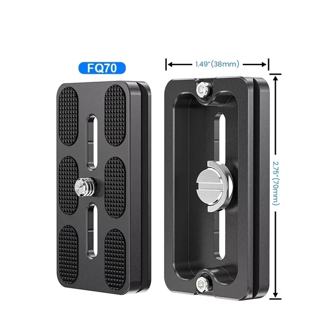 WEYLLAN FQ70 Arca Plate Quick Release Adapter Camera Mount 1/4" Handle Screw Compatible with Standard