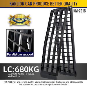 KARLION-Echelle en aluminium anodisé noir de <span class=keywords><strong>3m</strong></span>, capacité de 680kg, largeur de 46cm, antidérapante, certifiée CE, pour moto. - Product Image 3