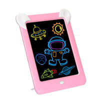 Nouveauté : Jouets éducatifs réutilisables, tableau à dessin avec lumière LED, bloc-notes effaçable avec stylos marqueurs