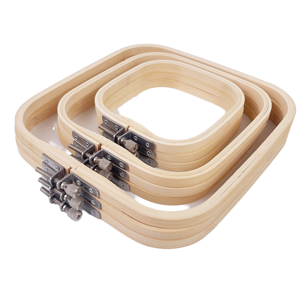 Wholesale Portable Bamboo Frame Square Cross <b>Stitch</b> Embroidery Hoops Set Simple Style Sewing <b>Accessory</b> Ring - Product Image 1