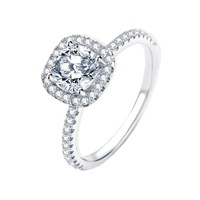Bijoux de luxe en gros 925 argent Sterling diamant carré 1CT Moissanite bagues de fiançailles pour les femmes