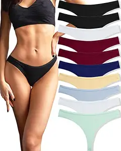 2024 10 pack Cotton Thongs for Women Breathable Low Rise Bikini Lady Panties Womens Underwear Sexy S-XL