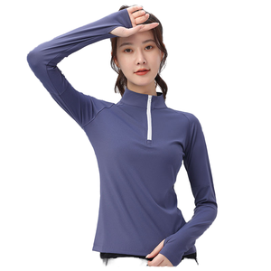 Factory Direct Sales Boys 1/4 Zipper Collar Autumn Long Sleeves Quick Dry Fabric Four-Way Stretch Eco-Friendly <b>Badminton</b> - Product Image 1