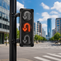 Feux de signalisation LED pour véhicules de 400 mm de qualité supérieure, 12 W, faible consommation, pour les passages à niveaux urbains