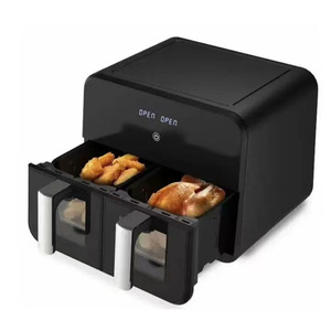 Factory-direct Sale Double-cook Air Fryer With 4.5L + 4.5L <b>Square</b> Modern <b>Plastic</b> Visible Large-capacity Design Double Basket Air - Product Image 3