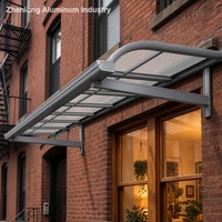 Auvent mural cantilever en aluminium, manuel, écologique, durable, style architectural moderne, pour entrée de porte d'entrée