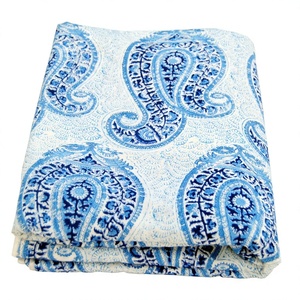 Tela de Algodón Voile Indio Tejida a Mano con Estampado Paisley Blanco para Camisas, Bolsos, Lencería, Cortinas, Fundas de Almohada - Venta al por Mayor - Product Image 1