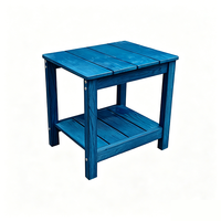 Table basse carrée moderne en plastique et bois pour jardin, chaise de jardin en gros