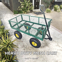 Chariot de jardinage industriel robuste et portable, conteneur à roulettes, chariot mobile, chariot utilitaire d'atelier, plateau en acier, quatre roues