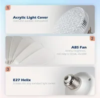 Petit ventilateur de plafond à lumière avec télécommande, type vis E27, pour salon, chambre à coucher, lampes de ventilateur LED, décoration de la maison, cuisine