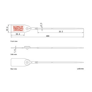 Fabricante 400mm Custom Tamper Evident Shrinkable Tag Segurança Selo Plástico Ajustável Heavy Duty <span class=keywords><strong>Plastic</strong></span> Seals - Product Image 2
