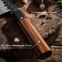 Ventes chaudes Couteau de cuisine Gyuto Damas de style japonais ultra-affûté de 8 pouces pour la cuisine domestique