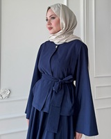 Großhandel Elegantes Polyester Muslimisches Zweiteiler-Set Oberteil und Rock Damen Islamischer Abaya-Stil Bescheidenes Herbst-Hochzeits-Outfit Atmungsaktiv Locker Geschnitten