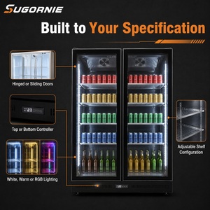 <span class=keywords><strong>Frigorifero</strong></span> Commerciale OEM con <span class=keywords><strong>Doppia</strong></span> Porta in Vetro per Bevande, Espositore Verticale per Birra e Bevande da Supermercato - Product Image 4